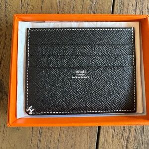 Brand New Authentic Hermes H Sellier card holder w original box and gift receipt